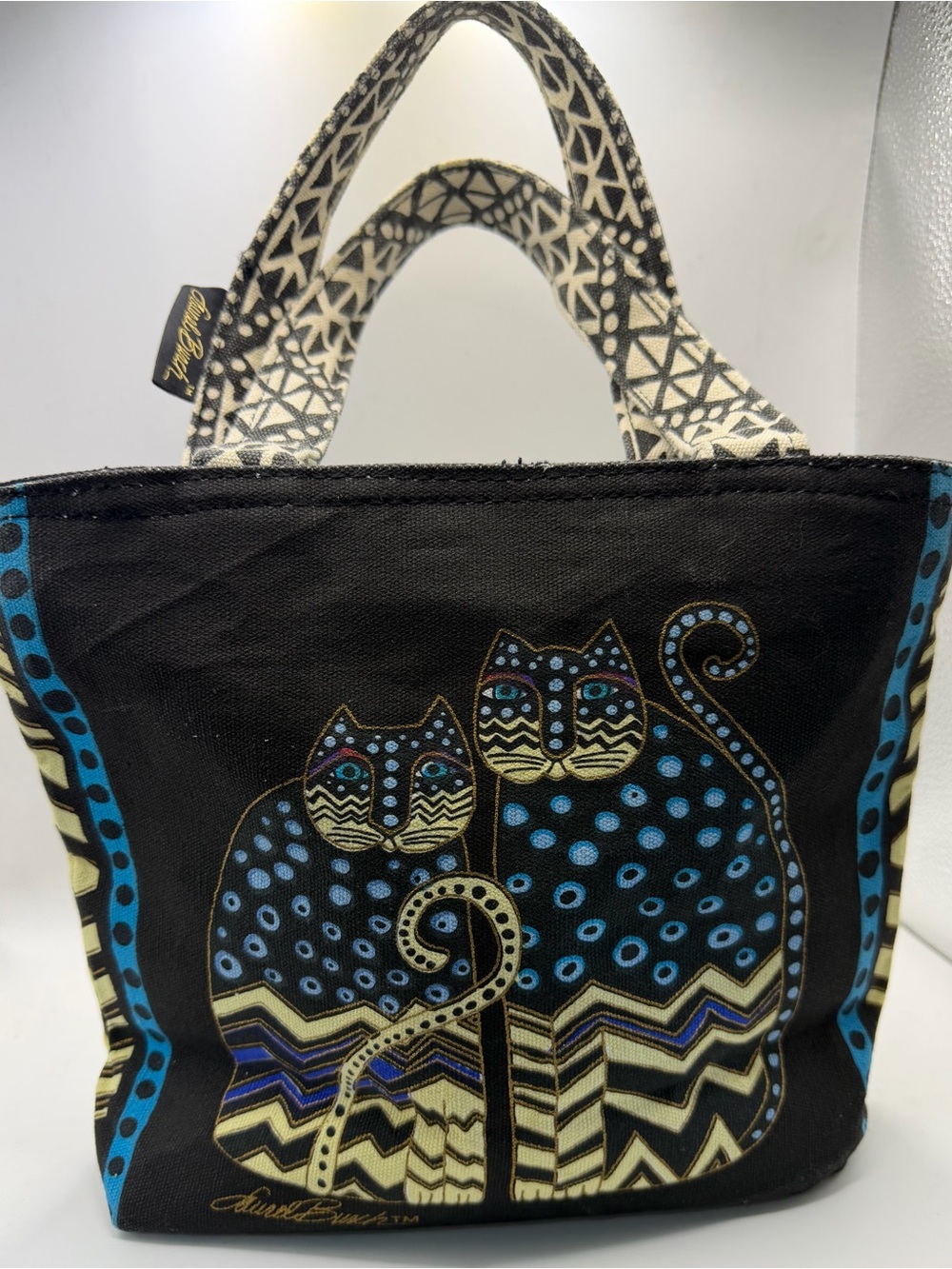 🐾 Laurel Burch 2015 Whimsical Cats Cotton Tote Bag 🐾